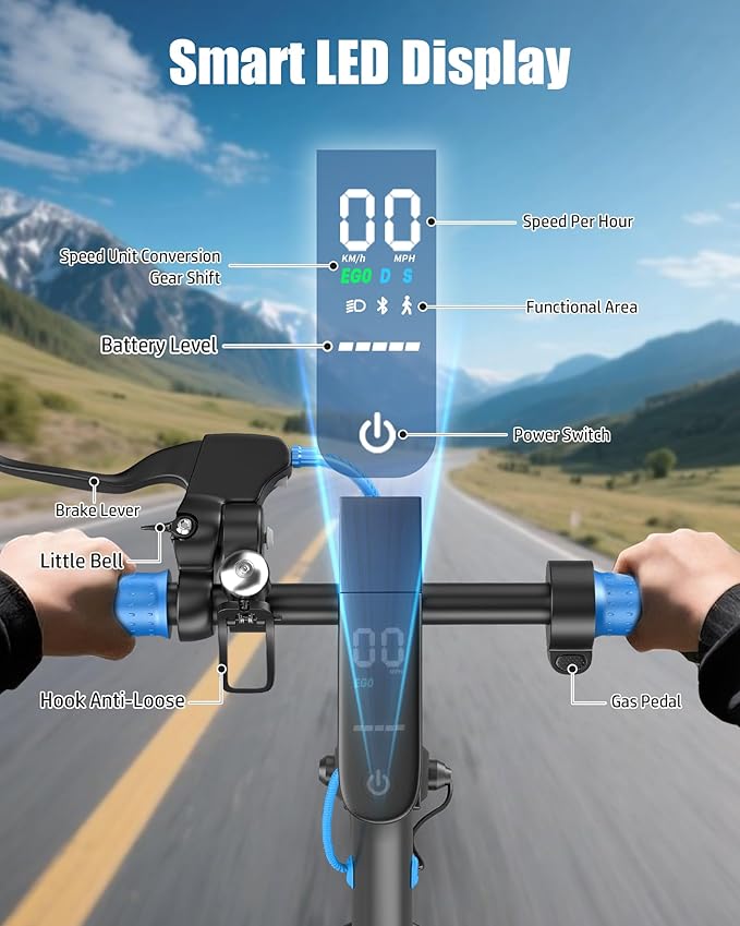 Electric Scooter for Adults, Peak 500W/650W Motor, 19/21 MPH Max Speed, 21/23 Miles Range, 36V Battery, 8.5" Solid Tires, App Control, Lightweight, Foldable Electric Scooter for Commuting, UL2272