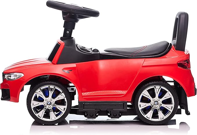 Best Ride On Cars BMW 4 in 1 Battery Powered Push Car, Red, Large