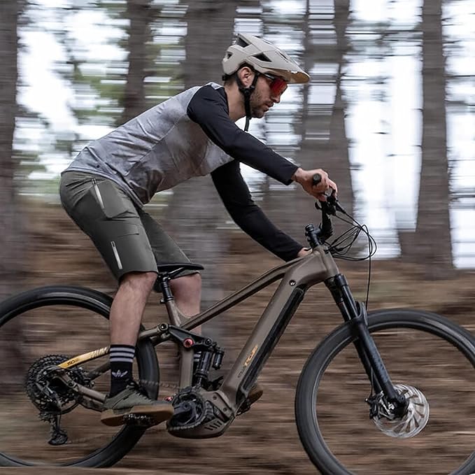 Lo.gas Mountain Bike Shorts for Men,3D Padded Loose-fit Cycling Biking Bicycle Shorts Mens with Underwear Zipper Pockets