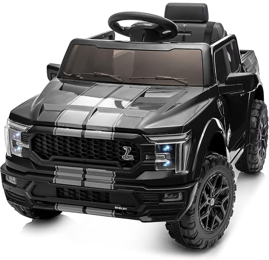 Licensed Ford Shelby F-150 24V Ride on Toy for Kids, Electric Car w/Remote Control, 400W Motors - Black