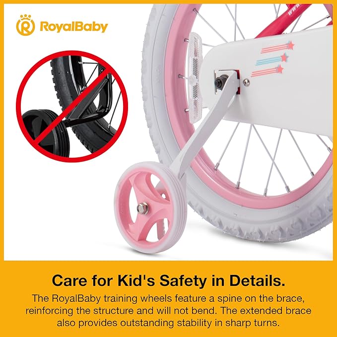 RoyalBaby Girls Bike Classic & EZ Kids Bike, Balance and Pedal Bicycle, 12 14 16 18 20 Inch Toddlers to Big Kids 3-10 Years