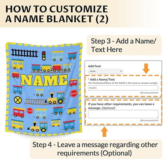 Personalized Train Blanket Gifts - Soft Warm Train Blankets - 50"x60" Inches for Couch - Light Blue Cartoon Throws for Teens