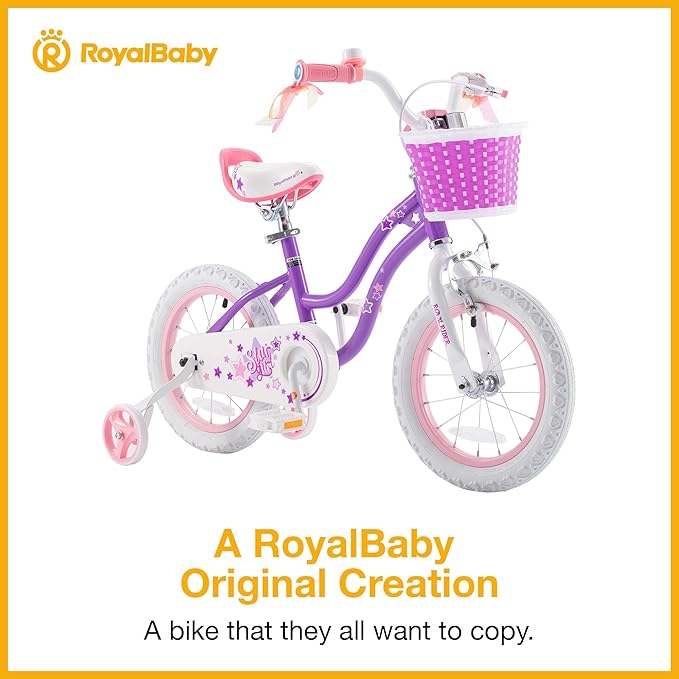 RoyalBaby Girls Bike Classic & EZ Kids Bike, Balance and Pedal Bicycle, 12 14 16 18 20 Inch Toddlers to Big Kids 3-10 Years