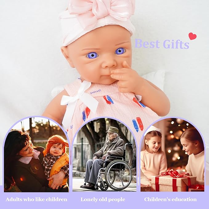 19.69 in Full Silicone Reborn Baby Dolls, 1:1 Lifelike Newborn Dolls Non Vinyl Realistic Reborn Toddler Dolls Boy Washable Sleeping Doll