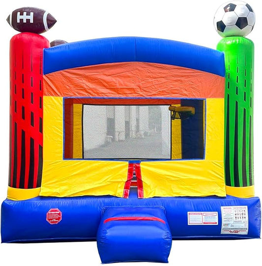 Crossover Deluxe Sports Inflatable Bounce House, Bouncy Jump Castle for Kids and Toddlers, Outdoor Birthday Party Jumping Bouncer, Commercial-Grade, Without Blower, 13 x 12 x 14.5 Ft