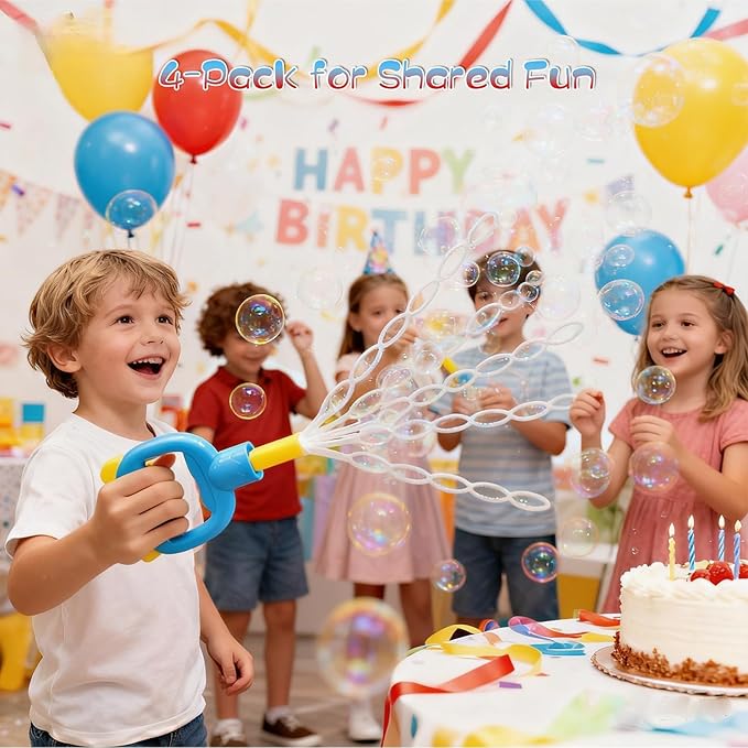 SHCKE 5-Claw Bubble Wands 4-Pack, 16.7 Inch Extra Large Bubble Maker Toy for Kids, Reusable Bubble Toy Set for Summer Outdoor Games, Birthday Wedding