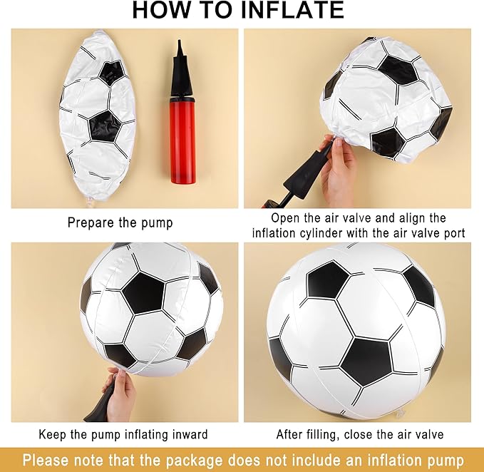 durony 12 Pieces Soccer Beach Ball 11 Inch Inflatable Soccer Bouncing Sports Ball Bouncy Toy Favors for Birthday Party Summer Beach Pool Games Decorations