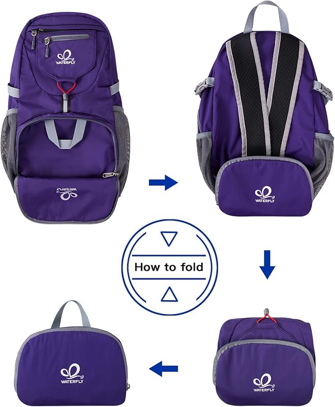 WATERFLY Small Lightweight Packable Backpack: 20l Ultra Light Foldable Travel Hiking Camping Daypack Day Pack for Man Woman