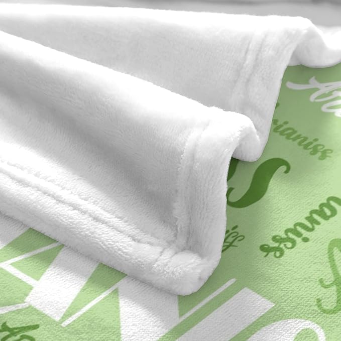 Name Blanket Personalized Blanket for Adult Kids Flannel Customize Throw Blanket Custom (Color 03, 40 x 50 Inches)