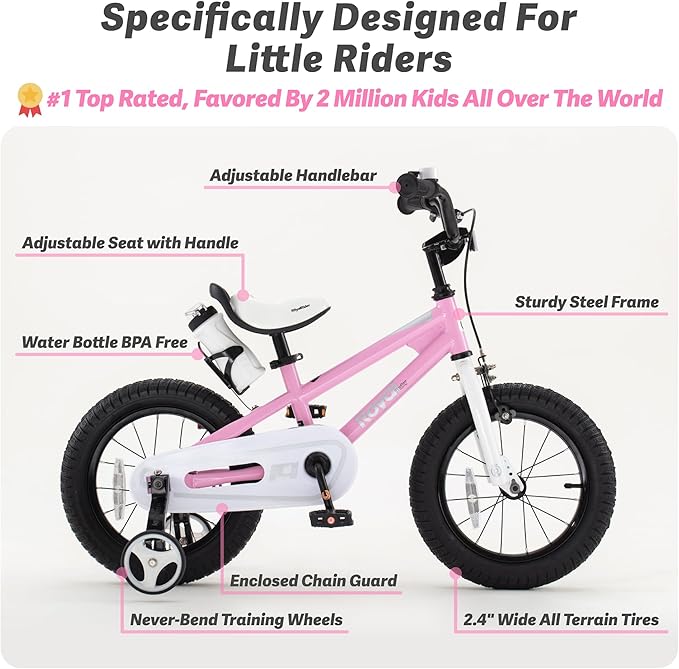 RoyalBaby Kids Bike EZ Freestyle Training Free Balance to Pedal Easy Learning Bicycle, 12-18 Inch for Toddlers to Big Kids