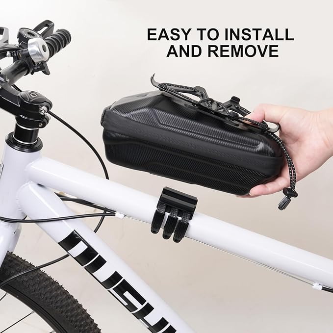 Bike Bags Quick Release Mountain Bicycle Frame Bag Bike Rack Bag with Cell Phone Holder Stabilizer Cell Phone Holder with Rain Cover Bike Rack Bags Bike Accessories