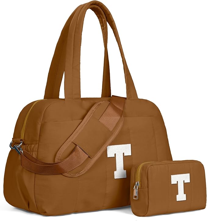 Duffle Bag with Letter, Carry On Bags for Women，Gifts for Her-Overnight Bag with Wet Pocket，Lightweight Travel Bags Personalized Gym Tote with Makeup Pouch