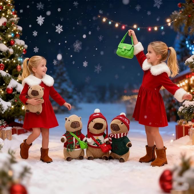Capybara DIY Plush Dolls Can Be Paired with Hats/Sweaters/Bags. Christmas Plush Toy Gift, The Creative and Ever-Changing Capybara Doll is A Plush Animal Birthday Gift for Boys and Girls.