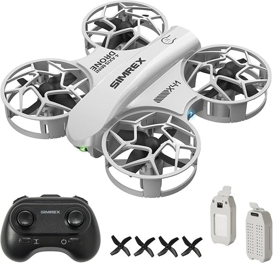 SIMREX Mini Drone for Kids & Beginners, RC Quadcopter with Altitude Hold, 3 Speed Modes, One Key Takeoff/Landing, Headless Mode, Cool LED Lights, Stunt Flip, Ideal Christmas Birthday Gift Toy(Gray)