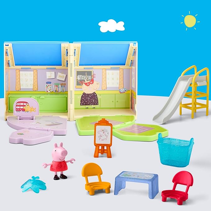 Peppa Pig Peppa's Pop-Open Playgroup Playset with Figure, Preschool Toys for Girls and Boys, Kids, Ages 3+