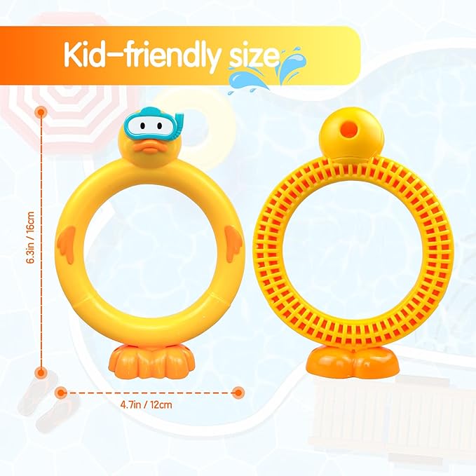 Duck Swimming Diving Pool Toys for Kids Ages 4-8, 3pcs Training Sinking Throwing Dive Pool Rings for Kid Diving, Summer Underwater Toys Sinking Pool Toys for Kids Ages 8-12(Duck Rings)