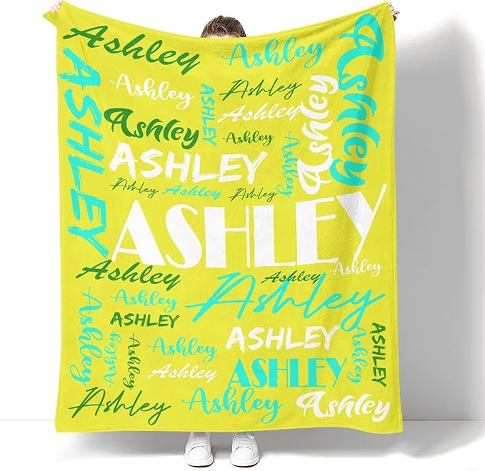 Dr.TOUGH Personalized Name Blanket Personalized Blanket for Adult Kids Flannel Customized Personalized Blankets and Throws