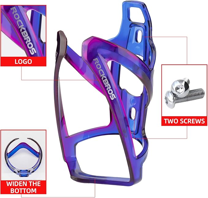 ROCKBROS Bike Water Bottle Holder Ultra-Light Bicycle Bottle Cages with Screws Tool, Universal Bike Cup Holder Rack for Road MTB Bikes…