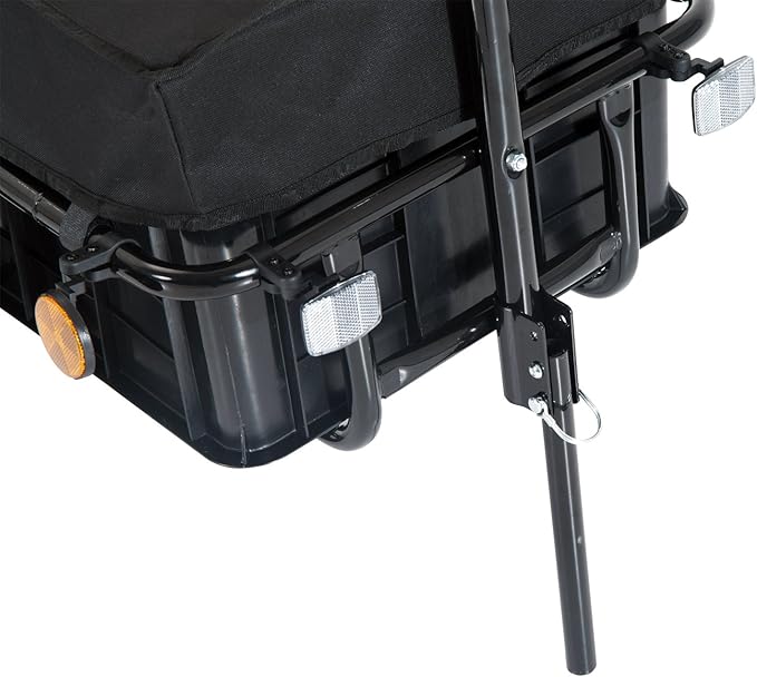 Aosom Bicycle Cargo Trailer with Removable Box and Waterproof Cover, Bike Wagon Trailer with Two 16in Wheels