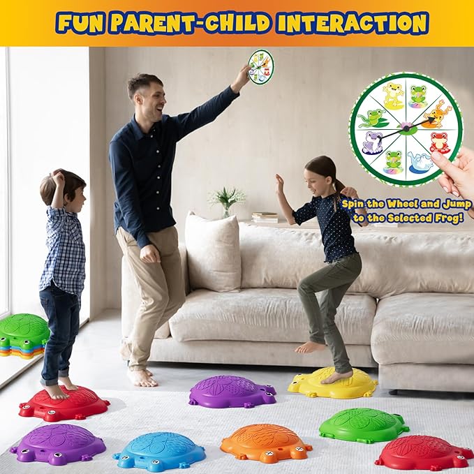 Stepping Stones for Kids, 12PCS Non-Slip Balance Steps Stones for Toddler 1-3, Obstacle Courses Sensory Toys, Coordination Game Gift for Boys Girls Indoor Outdoor Play Ages 3-5