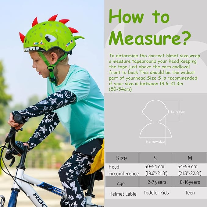 Kids Toddler Bike Helmet, Adjustable and Multi-Sport for Child Boys and Girls, 2 Sizes