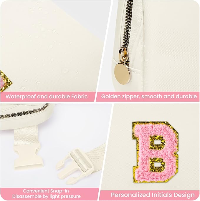 Friendship Gifts for Girls Women, Friend Birthday Gift for Women, Birthday Gifts for Girls Teen Kids, Mini Fanny Pack Crossbody Bag Belt Bag Fashion Waist Packs Cute Trendy Stuff（Beige, B)