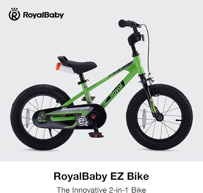 RoyalBaby Kids Bike EZ Freestyle Training Free Balance to Pedal Easy Learning Bicycle, 12-18 Inch for Toddlers to Big Kids
