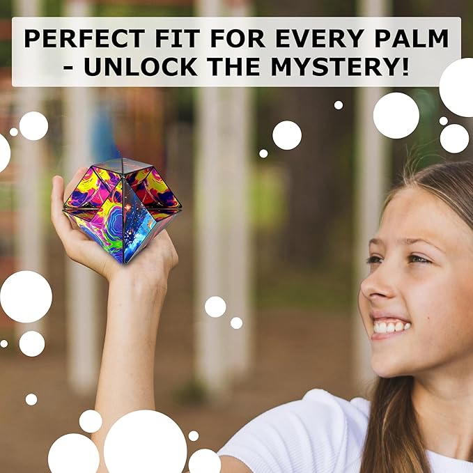 Shashibo OCTA Shape Shifting Sensory Fidget Toy – Magnetic STEM Brain Teaser Game Gift for Smart Kids 8-12, Teens and Adults with endless shape possibilities – Pairs All Shashibo Cubes (Infinity)
