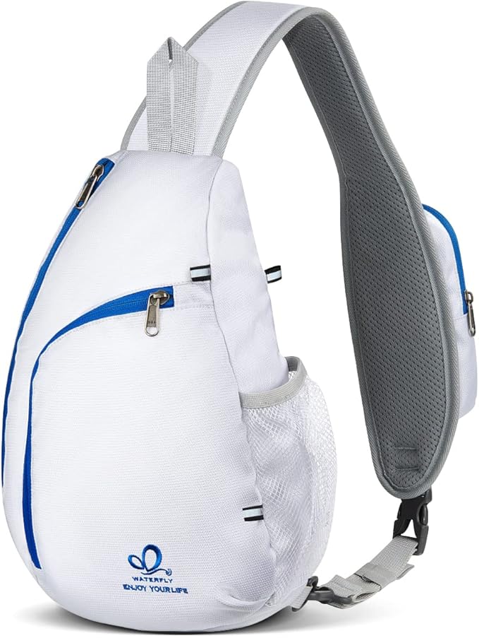 WATERFLY Crossbody Sling Bag Small Water Resistant Backpack Lightweight Shoulder Chest Daypack for Men Women Hiking Travel