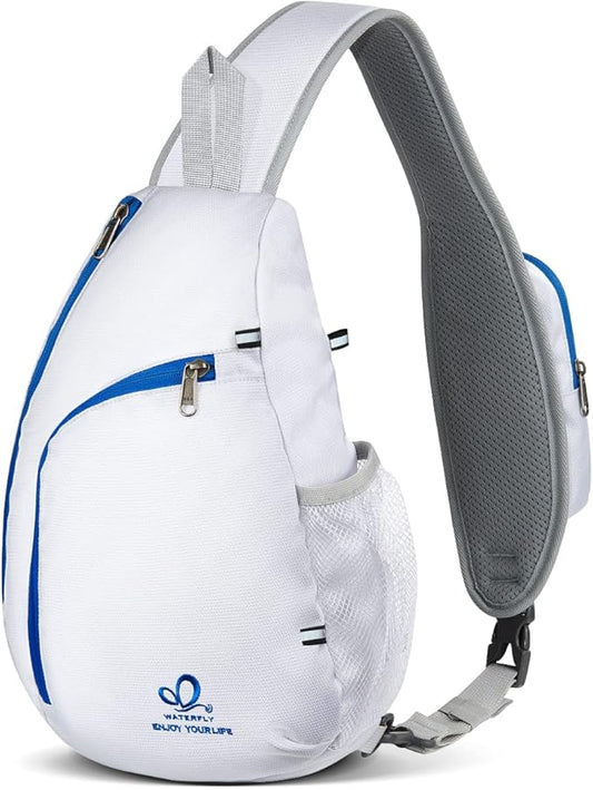WATERFLY Crossbody Sling Bag Small Water Resistant Backpack Lightweight Shoulder Chest Daypack for Men Women Hiking Travel