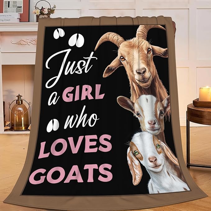 Goat Blanket for Girls Women Goats Gifts Lovers Throw Blankets Cozy Plush Fleece Animal Flannel Fuzzy for Couch Chair Bed 80"X60"