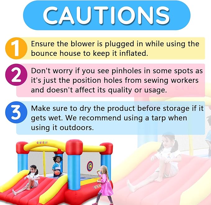 Inflatable Bounce House with GFCI Blower,12 ft L x 9 ft W,Basketball Hoop,Dart Ball Game,Durable PVC Coated Bounce Area,Jumping Bouncy Castle with Slide