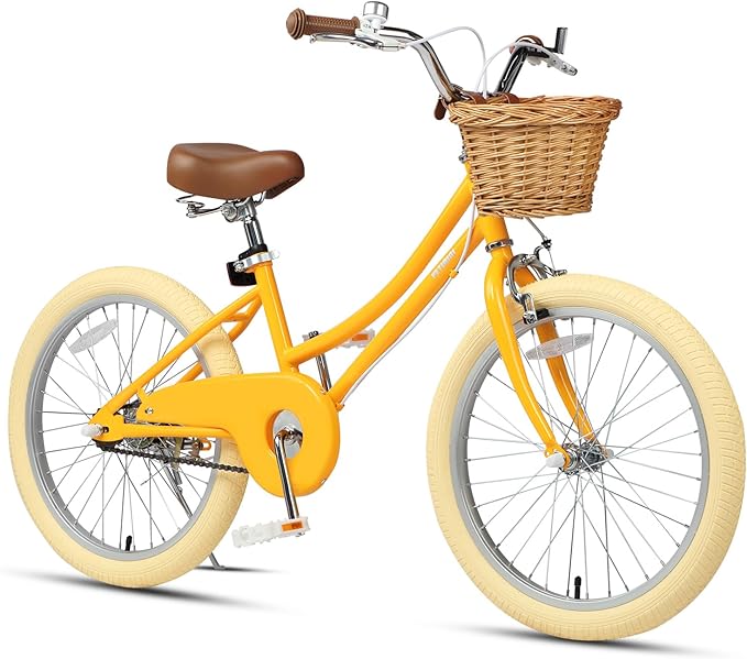 Petimini Girls Bike with Basket for 2-12 Years Old Kids, 12 14 16 18 20 Inch Bicycle with Bell Training Wheels Basket, Multiple Colors