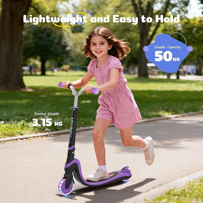 Scooter for Kids with Light-Up Wheels & Deck, Adjustable Heights 2 Wheel Kick Scooters for Kids 5-7, Toddler Scooters with 4 Lighting Mode Deck