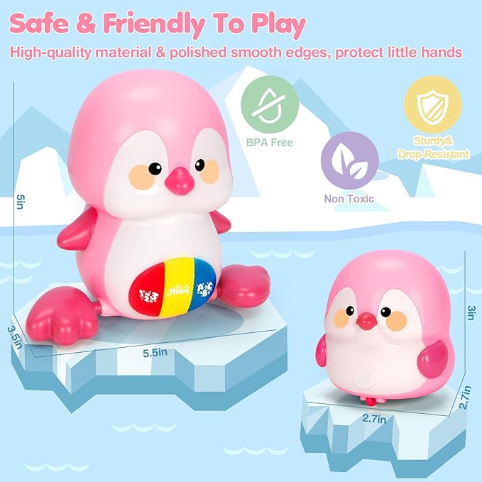 Baby Toys 6-12 Months, Musical Penguins Crawling Infant Toys, Early Learning Toy for Tummy Time with Light & Sound, Birthday Gifts for Babies Newborn Boys Girls 0-3-6 7 8 9 10 11 Months 1 Year Old