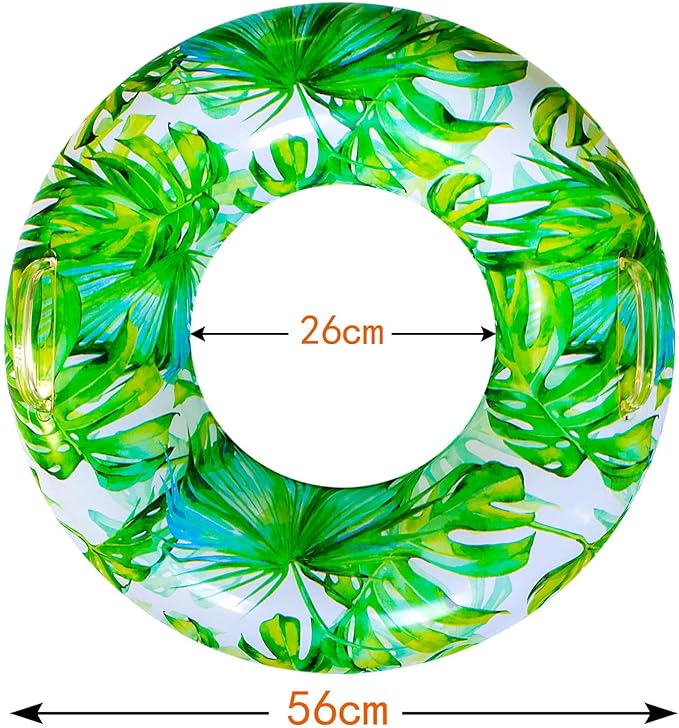 Pool Floats for Adults, Swimming Beach Tube, Adult Swim Ring, Adult Pool Float with Two Handles,Leaf Swim Ring