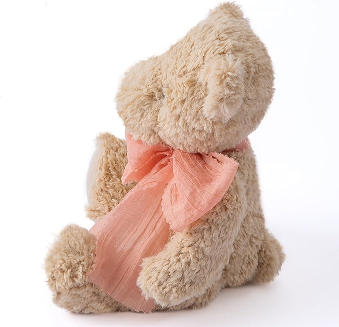 Plush Teddy Bear 7.5” Stuffed Animal Toy with Pink Bow, Plush Toys Soft Cuddly Fluffy Companion, Stuffed Bear Adorable Plushie Toys Ideal Gift for Girls, Boys