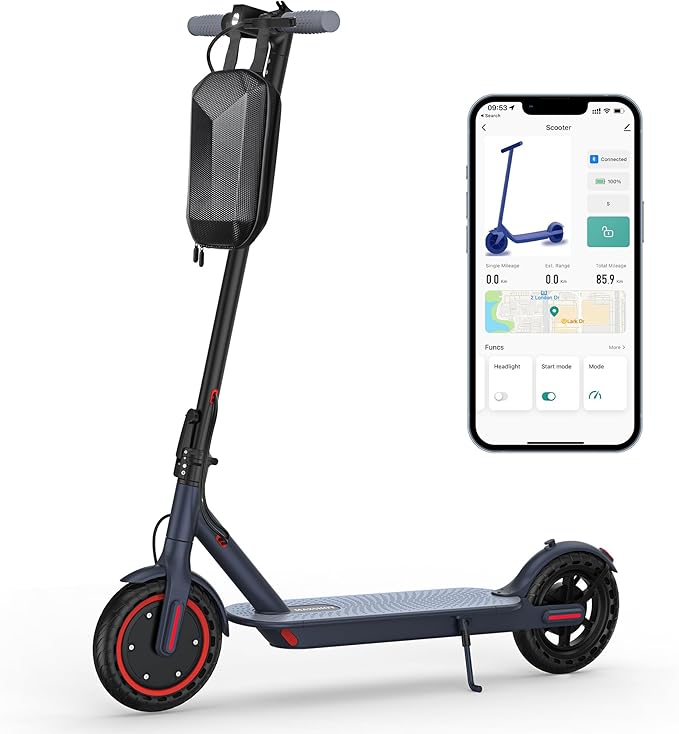 Electric Scooter, 8.5" /10" /14" Tire, 16/19/22 Mph Top Speed, 12/22/27/28/49 Miles Long Range, Folding Escooter for Adults and Teens with Dual Braking,Dual Suspension, App