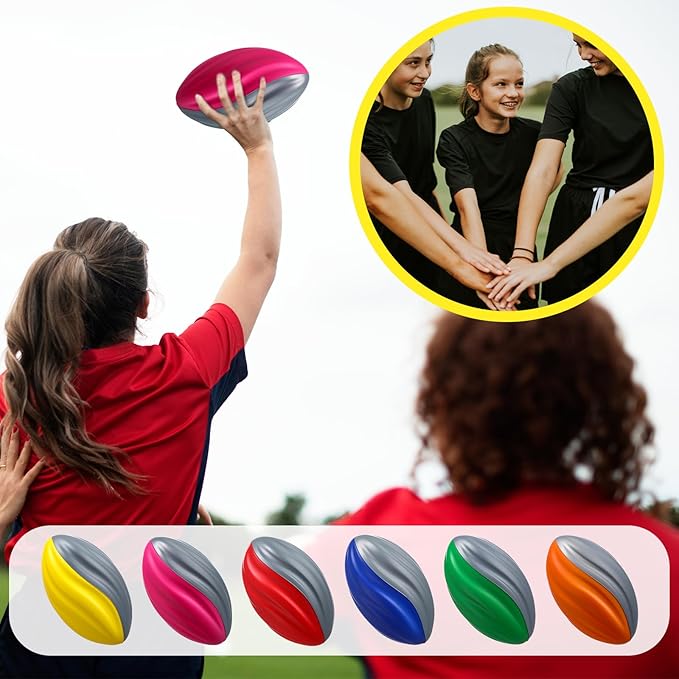 Jerify 12 Pcs Mini Footballs for Kids Spiral Foam Football Bulk 5 Inch Soft Small Waterproof Foam Ball Sports Birthday Toddler Football for Indoor and Outdoor Game (Classic Colors)