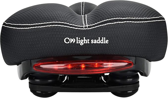 DAWAY Comfortable Men Women Bike Seat - Soft Memory Foam Padded Bicycle Seat, Bike Saddle Replacement with Wide Cushion for Peloton, Mountain & Exercise Bikes, Shock Absorbing, Waterproof, Universal