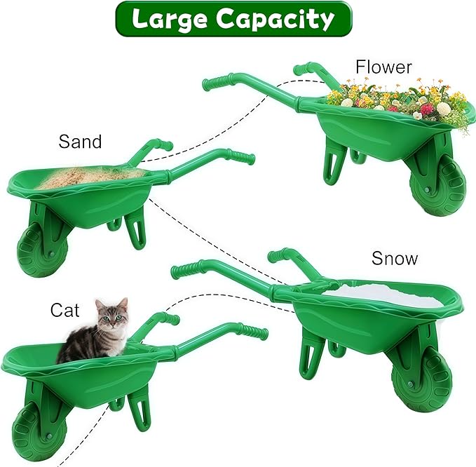 Duckura Kids Gardening Tools Set - 4pcs Garden Tool for Kids with Shovel, Rake, Hoe, Outdoor Summer Yard Lawn Digging Toys, Halloween Birthday Gifts for Boys Girls Age 2 3 4+ Years Old