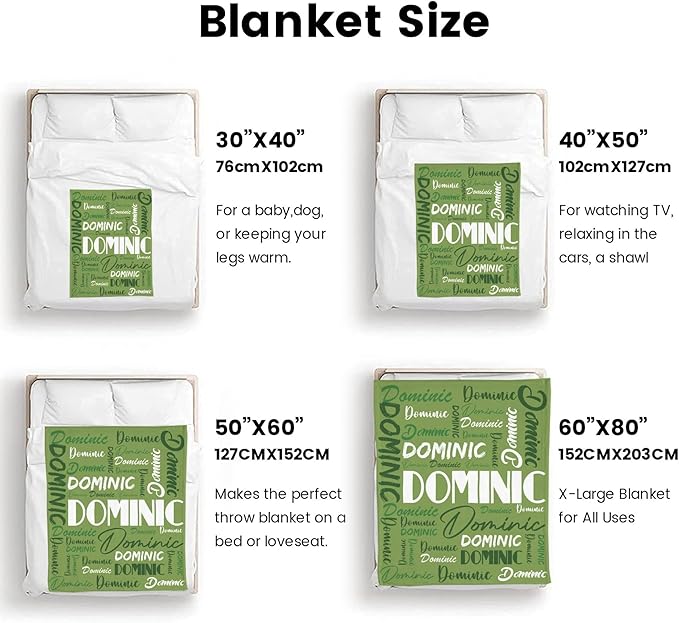Dr.TOUGH Personalized Name Blanket Personalized Blanket for Adult Kids Flannel Customized Personalized Blankets and Throws