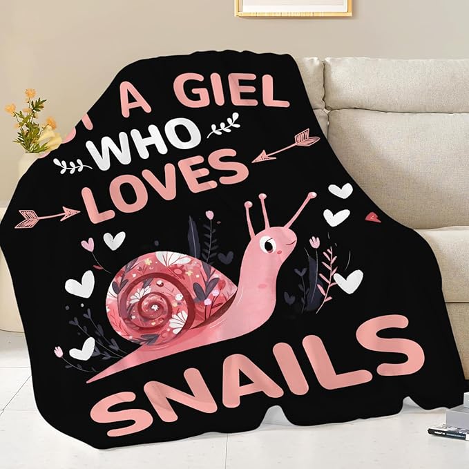 Snails Blanket Gifts for Girls Women Snail Stuff Throw Blankets Cozy Plush Fleece Flannel Fuzzy for Bed Decor 80"X60"