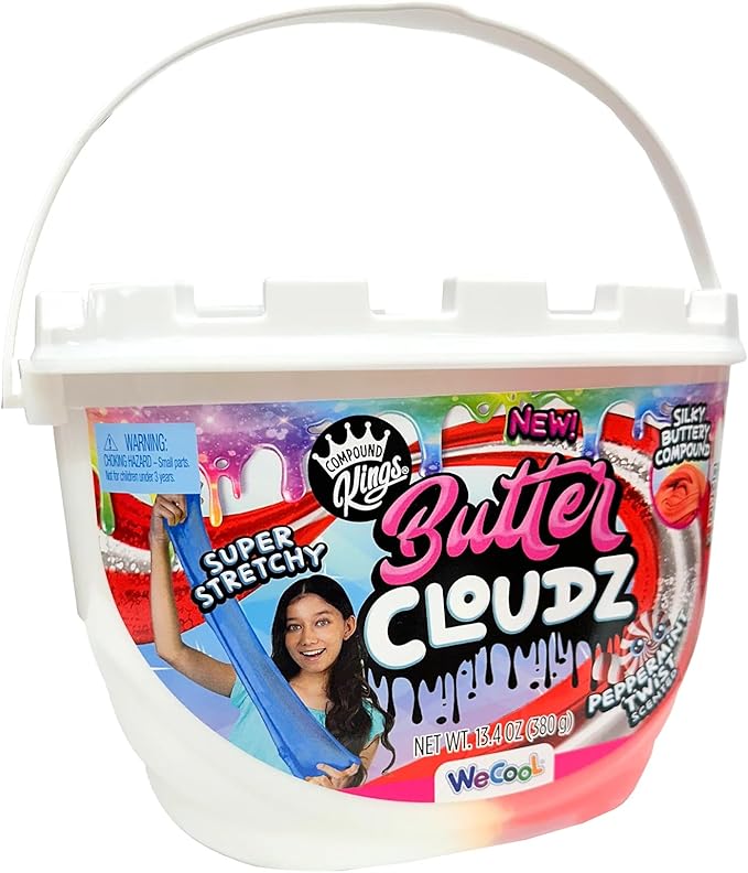 COMPOUND KINGS - Fluffy Cloudz Slime Jar (Peppermint Candy Cane)