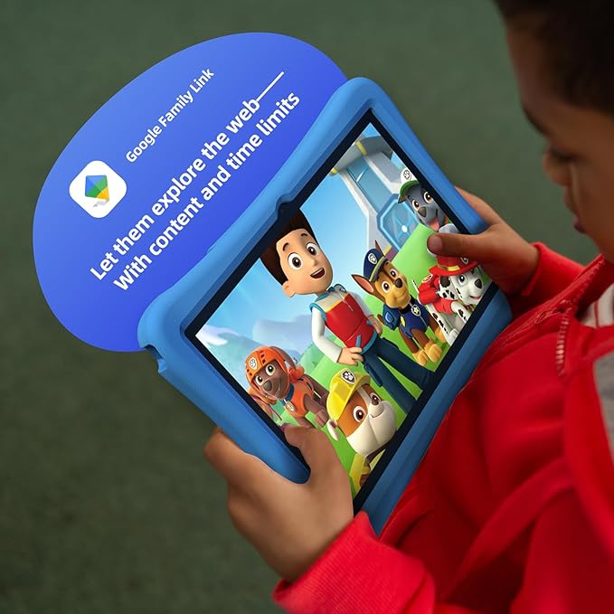 plimpton 2025 Upgraded Kids Tablet, 10 Inch Android 15 Tablet for Kids with Case Included, Octa-Core, Google Kids Space, Parental Control, 4GB+64GB, WiFi, BT5.3, YouTube, Great Gift for Toddler