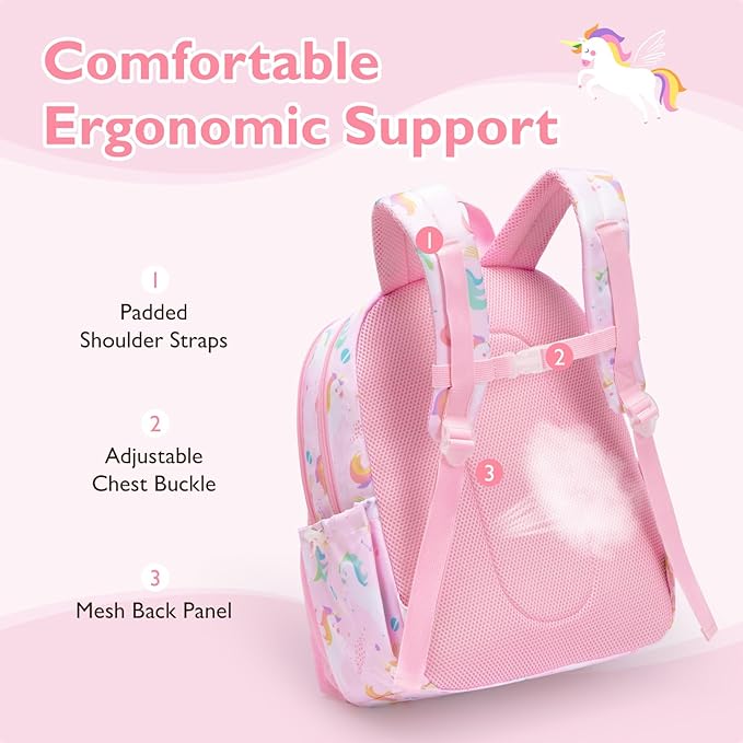 mommore Kids Backpack for Boys Girls Preschool Kindergarten Backpacks Lightweight Elementary School Bookbag with Lunch Box