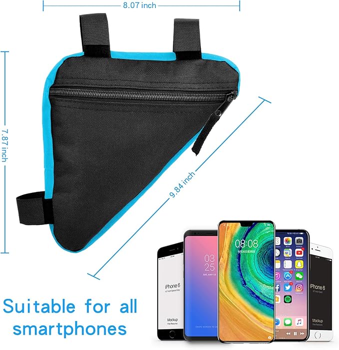 Bike Triangle Frame Bag - Bicycle Cycling Storage Triangle Top Tube Front Pouch Saddle Bag for Road and Mountain Bikes