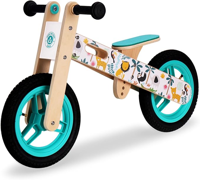 Wooden Toddler Balance Bike, Kids Balance Bike for 3 Year Old with Adjustable Seat, No Pedal Toddler Bicycle for Kids 3-5 for Boys and Girls Birthday Gifts Toys