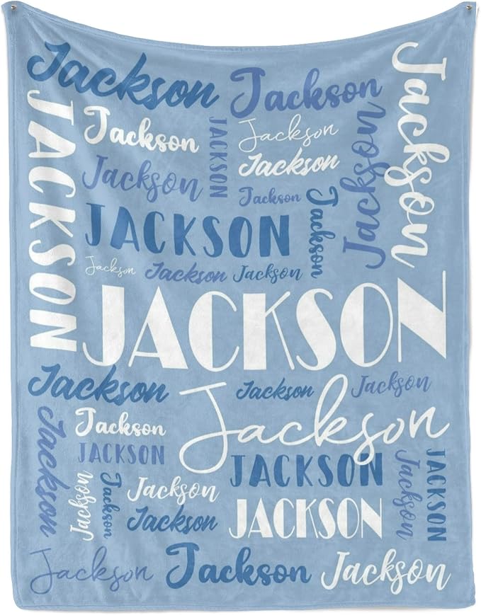 Name Blanket Personalized Blanket for Adult Kids Flannel Customize Throw Blanket Custom (Color 02, 50 x 60 Inches)