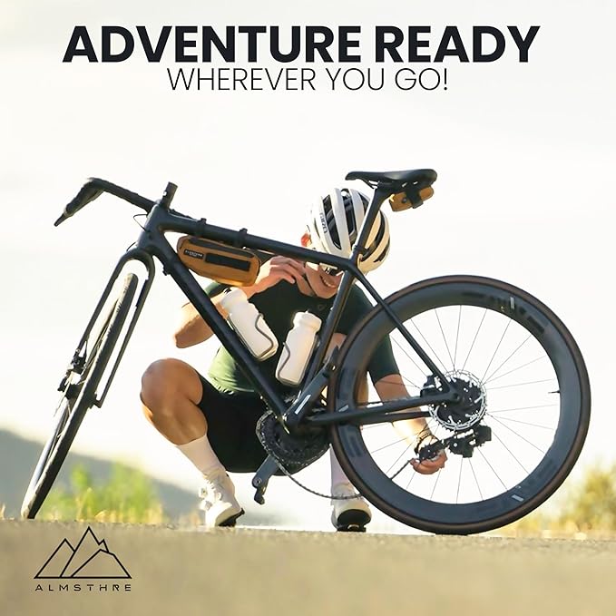 Signature Bike Saddle Bag – California Gold | 0.5L Bike Seat Bag (3" x 5.25" x 2") | Water-Resistant Ripstop, Waterproof Zipper, Internal Pocket | Durable Under Seat Storage